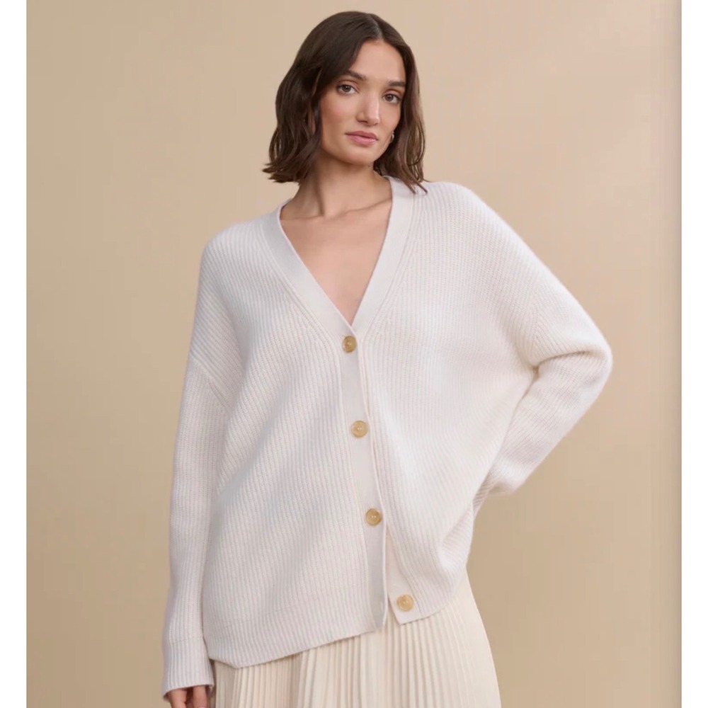 Jenni Kayne *FLAWED* Cashmere Cocoon Cardigan In Classic Ivory Plus Size 2X Soft